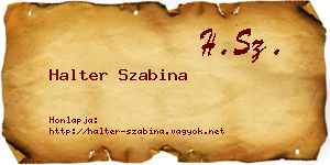 Halter Szabina névjegykártya